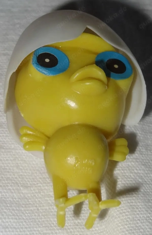 D Figur Sammelfigur Kücken aus dem Ei gelb-weiß alt Honkong 5,8  2,7 alleine stehen sehr guter Zusta Bild 10