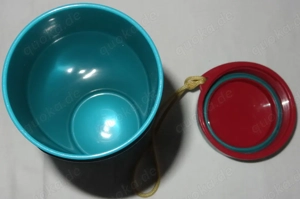 XD Tupperware Schlumpf Trinkbecher mit Schraubverschluss 2355 Deckel 2356A 425ml türkis wenig gebrau
