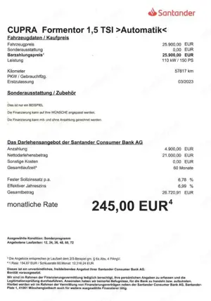 CUPRA Formentor 1,5 TSI AUT/LED/NAVI/Kamera/PDC/FullL Bild 2