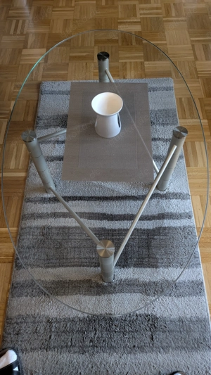 Wohnzimmertisch Glas  Aluminium 