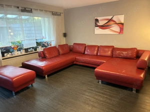 XXL Ledercouch v. E. Schilling In rot