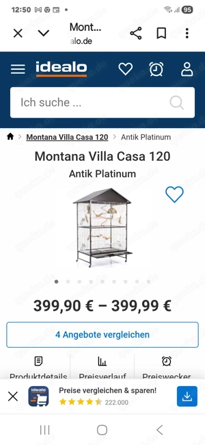 Großer, sehr schöner, fast neuer Vogelkäfig der Marke Montana Villa Casa Antik zu verkaufen
