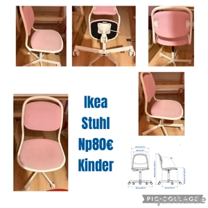 zwei kinderschreibtisch stühle blau   rosa 