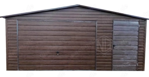 Blechgarage 5,5x6m Fertiggarage Stahlgarage Holzoptik  ID899