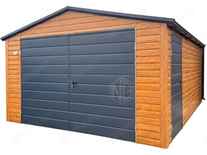 Blechgarage 4,5x6m Zweiflügeliges Tor Fahrradunterstand Holzschuppen ID890