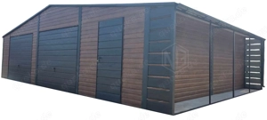 Blechgarage 10x6m Metallgarage Fertiggarage Transport + Aufbau gratis GP455