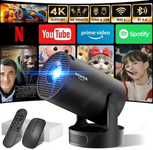 Beamer mit WiFi 6 und Bluetooth 5.4 4K 1080P schwarz NEU