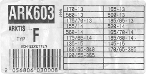 Schneeketten Arktis ARK603 für Kleinwagen