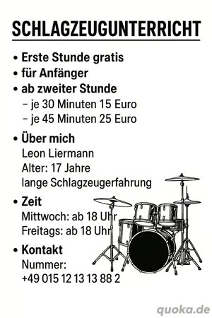 Schlagzeugunterricht