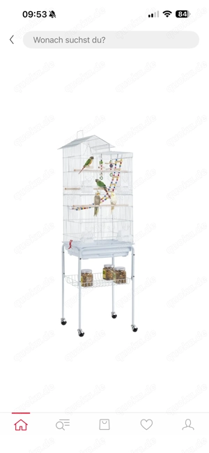 2 Wellensittich mit Käfig 