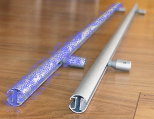 1x Gardinenstangen Alu - Innenlauf II - 20mm - 120cm + 2x Befestig