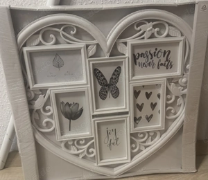 Herzbilderramen . Weiß