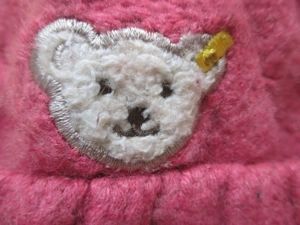 NEUw Baby Mädchen Bommel Pudel Wolle Grobstrick Beanie Mütze Steiff himbeere pink 