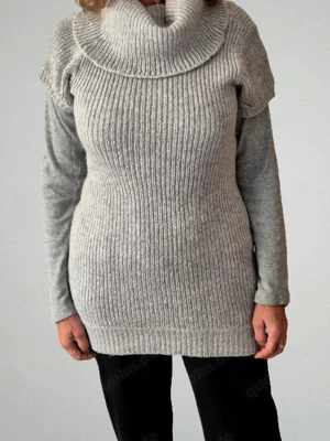 Strick Pullunder   Slipover von Pimkie Gr. 36 38 grau mit Mohair Bild 2