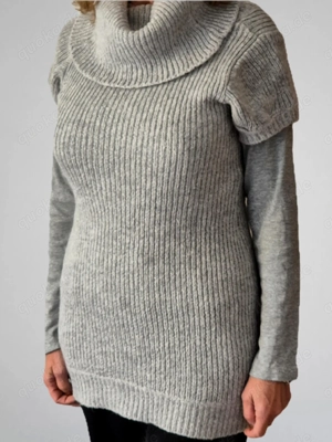 Strick Pullunder   Slipover von Pimkie Gr. 36 38 grau mit Mohair