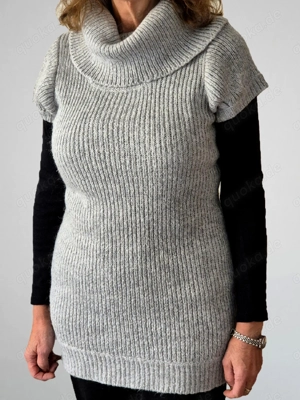 Strick Pullunder   Slipover von Pimkie Gr. 36 38 grau mit Mohair Bild 3