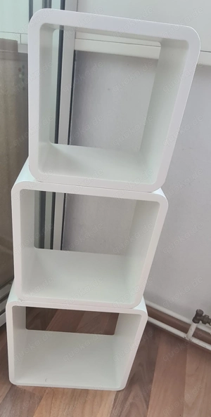 3er Cube-Regal Weiß Hochglanz