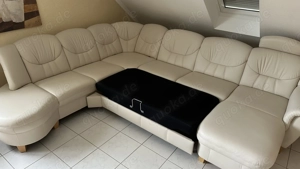 Wohnlandschaft   Couch   Sofa Echtleder weiß beige zu verkaufen  Bild 3