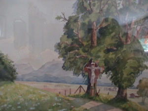 Aquarell Bild schon älter aber noch sehr hübsch und gut