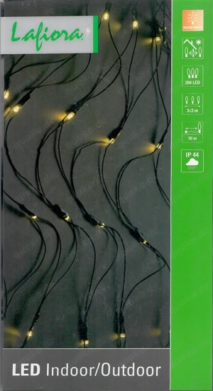 204er LED Lichternetz 3x3m Indoor Outdoor warmweiß neu ovp IP44