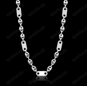 Kaffeebohnen Plattenkette 8mm 60cm lang , 925 silber
