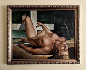 Gemälde auf Leinwand 1989. 125 x H 102 cm