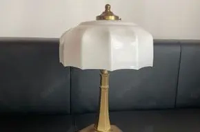 Vintage Schreibtischlampe Messing weiß