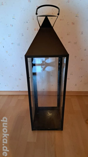 Große schwarze Laterne ca. 78 cm hoch