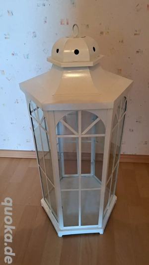 Große weiße Laterne ca. 66 cm hoch