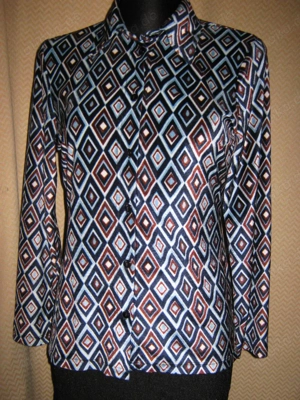 NEU Schimmernd Retro- Style Samt Hemd- Bluse Elements Gr. 36- 38  S dunkel- hell- himmel- blau