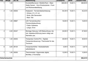Terrarium, weiß, neu, 130x50x75 inkl. Technik 
