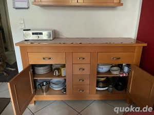 Sideboard mit passendem Hängeschrank Massivholz Buche