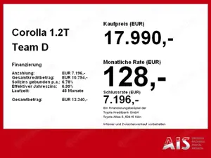 Toyota Corolla 1.2T Team D ACC*EinparkAssist*KAM*DAB*SHZ Bild 4