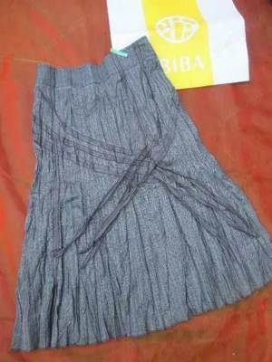 NEU mit ETIKETT Lurex Glitzer Fäden Fischgrat A- Linie Plise  Falten Rock BIBA by ESCADA Gr. 40  M