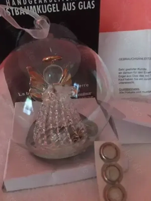 GLASKUGEL SCHUTZENGEL Handgearbeitet mit Led Beleuchtung *NEU*