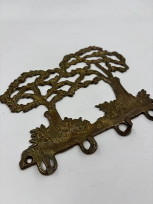 Wand Schlüsselbrett aus Messing, Bäume Relief, 5 H
