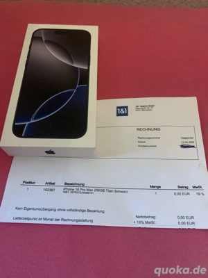 iphone 16 pro max 256 gb Titan Schwarz Neu & Originalverpackt Ungeöffnet