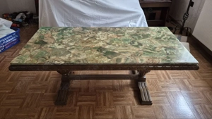 Großer Wohnzimmer- Couchtisch mit Marmorplatte