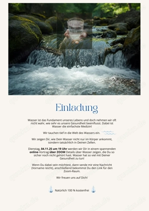 Kostenloser Online Vortrag über Wasser und Gesundheit