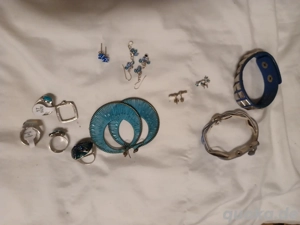 modeschmuck Set 12 teile blau 