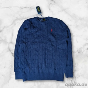 Polo Ralph Lauren Herren Pullover Blau Zopfmuster   Neu mit Etikett