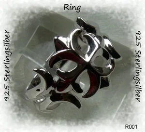 Kreuzring, 925 Silber