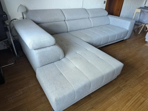 L Couch Grau Silber 