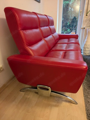 Couch 3-teilig rot Bild 2