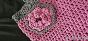     Handgemachte Häkel-Tasche   Rosa & Grau   Einzelstück