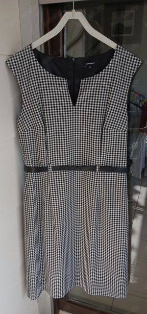 MORE & MORE Kleid, Knielang, Pepitamuster schwarz weiß Größe 40