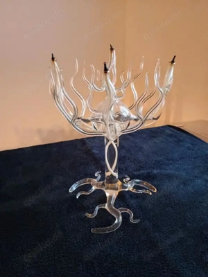 Petroleum Glas Lampe, Leuchter, Baum, 5 flammig