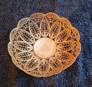 Alte Antike Metall Schale, Fuss für Kristallschale