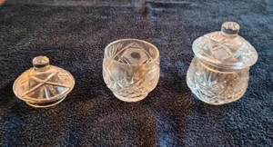 2 Glas - Kristall , Bonboniere, Antik, Jugendstil, Schliff