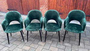 Samt-Armlehnstuhl in Grün Bild 2